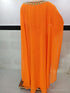 orenge georgette moroccan kaftan with zari and stone work