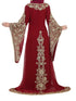 red georgette moroccan islamic dubai kaftan farasha aari and stone work dress