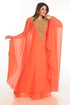 Red Zari Work Georgette Islamic Style Party Wear Stones And Beads Embedded Arabian Kaftan