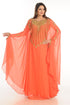 Red Zari Work Georgette Islamic Style Party Wear Stones And Beads Embedded Arabian Kaftan