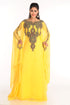 Yellow Georgette Zari Work Partywear Kaftan