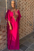 Pink Handcrafted Zari work Stitched Georgette Kaftan Party Dress