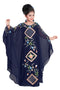 Navy Blue Georgette Hand Embroidered Zari Work Kids Kaftans Party Wear Dresses