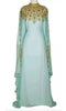 Sea Green Georgette Embroidered Party Wear Kaftan
