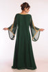Emerald Green Georgette Kaftan with Heavy Gold Embroidery