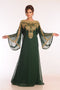 Emerald Green Georgette Kaftan with Heavy Gold Embroidery