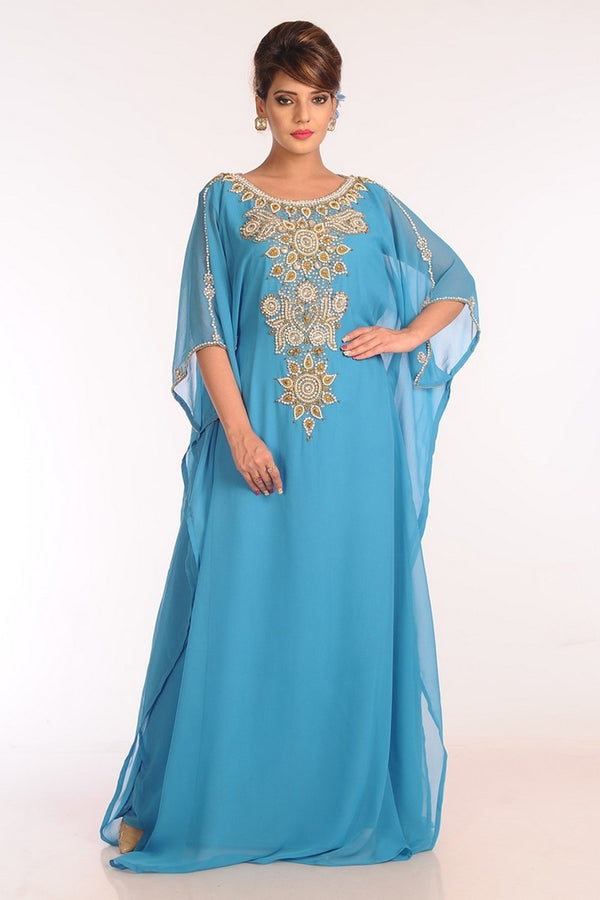 Firozy Georgette Embroidered Stitched Islamic Kaftans