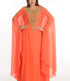 Red Zari Work Georgette Islamic Style Party Wear Stones And Beads Embedded Arabian Kaftan