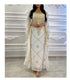 Grand White Kaftan Gown with Gold Stone and Zari Work | Luxury Event Wear