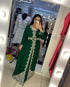 Green Handcrafted Zari work Stitched Georgette Kaftan Party Dress