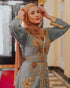Dove Gray Georgette Zari and Stone Work Wedding Kaftan
