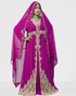 Grand Rani Pink Georgette Kaftan Gown with Zari & Stone Work | Luxury Evening Wear