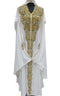 White georgette zari stone work islamic abaya