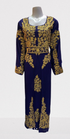 Blue Ari Stone Work Georgette Islamic Style Beads Embedded Partywear Kaftan Long Gown Evening wear Dubai kaftan
