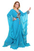 Aqua Blue Zari Stone Work Georgette Islamic Style Beads Embedded Partywear Kaftan Long Gown Evening wear Dubai kaftan