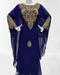 BlueZari Stone Work Georgette Islamic Style Beads Embedded Partywear Kaftan Long Gown Evening wear Dubai kaftan