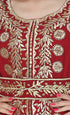 Maroon Embroidered Work Stitched Georgette Kaftan Wedding Dress