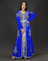 Blue Handcrafted Zari work Stitched Georgette Kaftan Party Dress