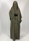 Premium Matching Fawn Baggy Abaya and Single Layer Khimar