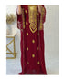 Maroon Embroidered Stone work Stitched Dress Georgette Kaftan Party Wear Wedding Dresses