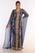 Blue Kaftan Dubai Moroccan Farasha Abaya Maxi Modern Fancy Floor Length Dress