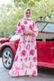 Pink FANCY NIDA PRINTED ABAYA