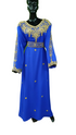 Royal Blue Color Dubai Moroccan Kaftan Farasha Abaya Maxi Modern Fancy Floor Length Dress