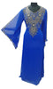 Royal Blue Georgette Farasha With Zari And Stone Work