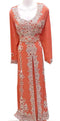 Peach Georgette Zari Work Islamic Kaftan