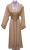 Beige Georgette Islamic Kaftan With Zari And Stone Work