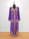 purple Moroccan Kaftan With Sun-proof hijab.