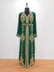 Dark Green Moroccan Kaftan With Sun-proof hijab.