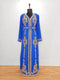 Royal Blue luxurious Moroccan Kaftan With Sun-proof hijab.