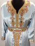 Pastel Blue Satin luxurious Moroccan Kaftan