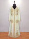 Light Green luxurious Moroccan Kaftan With Sun-proof hijab.