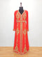 Red luxurious Moroccan Kaftan With Sun-proof hijab.