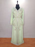 Light Green Georgette Zari Work Kaftan