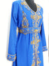 Royal Blue Moroccan Kaftan With Sun-proof hijab.