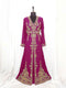 Wine luxurious Moroccan Kaftan With Sun-proof hijab.