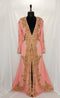 Peach Moroccan Kaftan Gown with Zari and Sequin Work