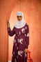 Coffee FANCY GEOERGETTE PRINTED ABAYA