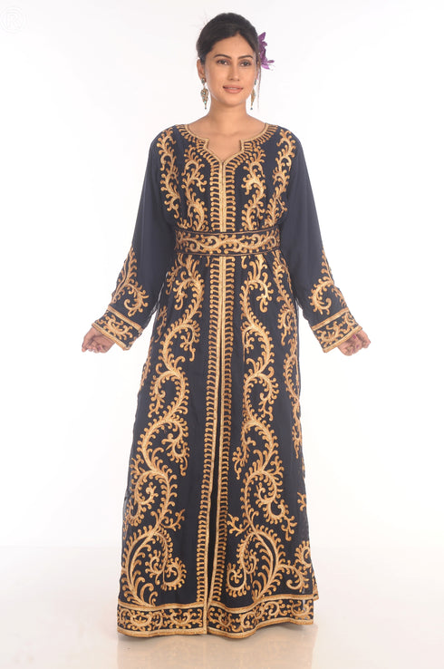 Fancy Popular Modern Kaftan Farasha Maxi Zari Work Vary Fancy Abaya Dress