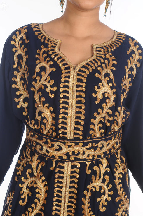 Fancy Popular Modern Kaftan Farasha Maxi Zari Work Vary Fancy Abaya Dress