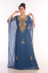 SALE !! Moroccan Islamic Blue Kaftan Beach Fancy Modern Floor Length Half Sleeve For Women Dress