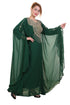 Bottle Green Zari Stone Work Georgette Islamic Style Beads Embedded Partywear Kaftan Long Gown Evening wear Dubai kaftan
