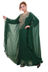 Bottle Green Zari Stone Work Georgette Islamic Style Beads Embedded Partywear Kaftan Long Gown Evening wear Dubai kaftan