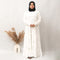 Multi Chunat Frock Abaya in White Color With Hijab