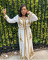 Off White Handcrafted Zari work Stitched Georgette Kaftan Party Dress