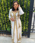 Off White Handcrafted Zari work Stitched Georgette Kaftan Party Dress