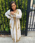 Off White Handcrafted Zari work Stitched Georgette Kaftan Party Dress